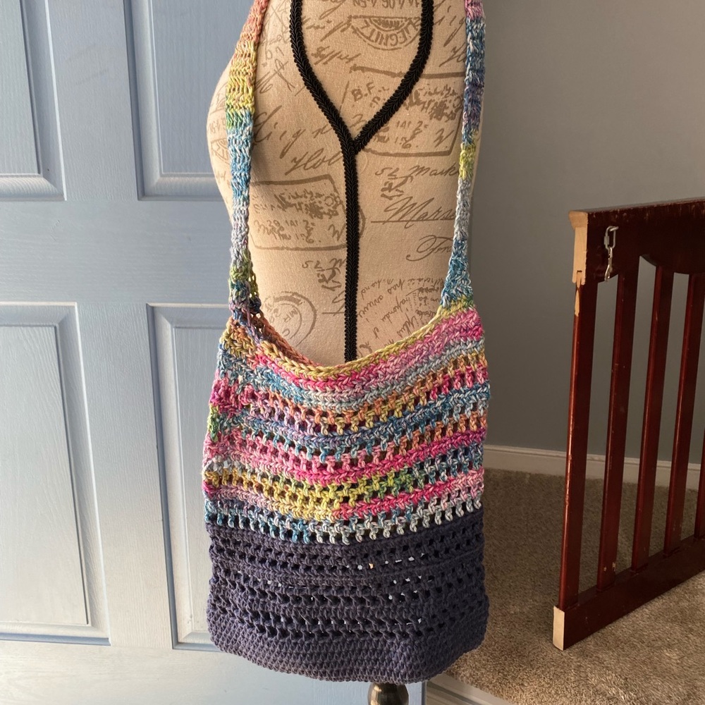 One day only sale!! 
Handmade crochet boho tote satchel bag